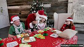 christmas fam orgy with charlotte sins unfolds in taboo group fucking