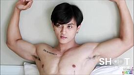 Passionate Asian Gay Hunk's Intense Shooting Moment