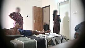 flashing my dick boldly in front of two maids during hotel massage session