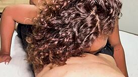 does the milf get interracial sex?