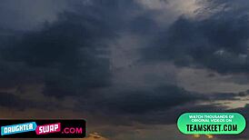 Muscled stepdads swap daughters and fuck them in cowgirl and 69 positions