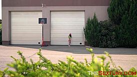 Teen Learns Horse Riding in Freeuse Training Session