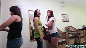 Hey, nak tengok kawan Asia berisi kongsi threesome panas?