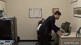 Office workers indulge in gay fucking