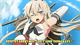 shimakaze in kancolle hentai femdom scene with joi