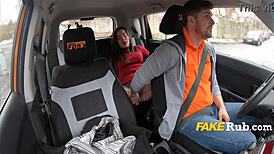 Instructor says, 'No panties in driving school leads to hardcore sex in the car'