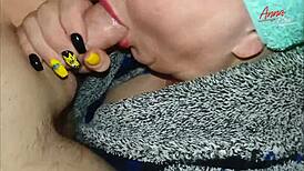 I watch stepmom in bathrobe get creampied