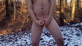 uhh, caught naked outside with cumshot... my bad!