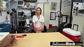 Sexy teen with huge black cock