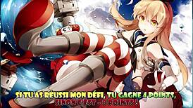 shimakaze in kancolle hentai femdom scene with joi