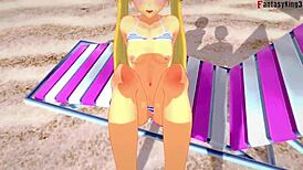 Marie Rose Teases in Bikini Before Beach Fucking in 3D Fantasy