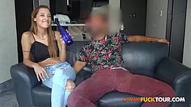 This Amateur Latina Deepthroats A Big Cock And Gets A Facial Cumshot