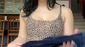 Pretty Brunette Canadian Babe Tries On Juicy Couture Velour Tracksuit