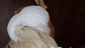 blonde teen with dick sucking lips gets monster cock