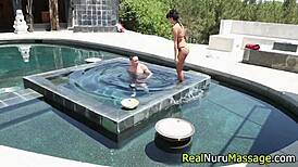 Fetish Masseuse Rides Client After Sensual Nuru Massage Session