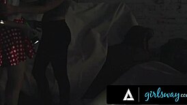 Kristen Scott's dirty night with scissoring and cunilingus in spooky building