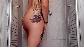 alina takes a shower