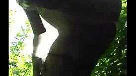 Flexible Legs Outdoor Ebony Pussy Fuck