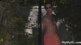 Pool Guy Fucks Slutty Milfs In Threeway With Choking And Gagging