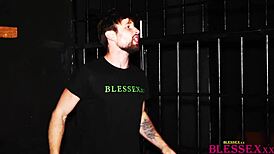 I see the frat jock get spitroasted by devin franco and zario travezz in this hot group scene.