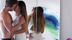 bold pussy licking makes amateur scream and shake in orgasm backstage