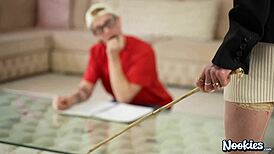 Skinny 60-year-old granny Jacy fucks her students