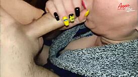 stepmom in bathrobe gets creampied after fingering in bedroom