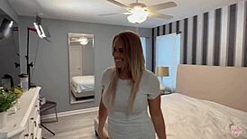Slut Wife Paris Knight Sneaks Roommate Fuck While Husband Showers