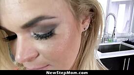 stepson lets stepmom suck his cock for cash, cheating in the bedroom