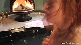 latina babe gets drilled by the fire in steamy session