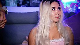 Blonde couple enjoys doggy sex on webcam.