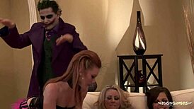 Joker craves group sex with cum-swapping blondes for satisfaction