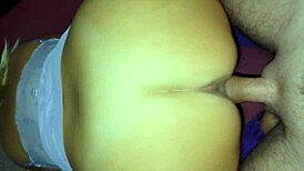 In the bedroom, the curvy blonde wife gets cum inside and her soles wiped.