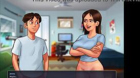 Summertime Saga - Stepsis Jenny Fucked by Stepbro's Huge Cock in Part 1