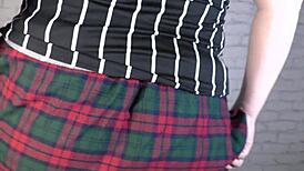 Cheating wife teases cuckold hubby with creampie after sex. She lets him finish inside too.