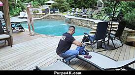 The gay security officer says, 'Twink, submit for a deep cavity search.'