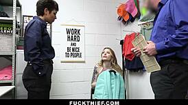 Female Officer Punishes Teen Shoplifter With Monster Cock In Garage