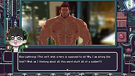 Superhero turns into cumdump in Blue Lightning yaoi hentai series