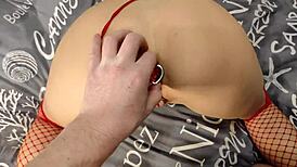 Anal bunny gets double creampie