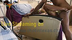 Ebony BBW Wet Pussy Hairy MILF in Texas Interracial Hardcore Scene