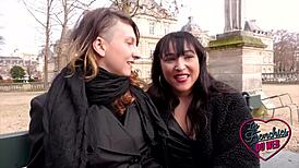 i'm watching bianca and melany, those sexy european brunettes, in a hot lesbian threesome with lingerie and small tits