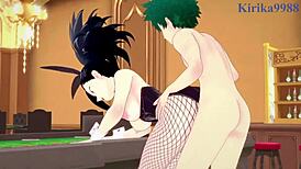 Mina ashido and momo yaoyorozu bunny girl intense sex