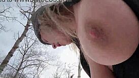 Big Tits Outdoor Blowjob Leading To Sex In Winter Park