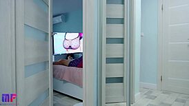 Stepdaughter with Big Tits Secretly Watches Stepdad in Homemade Softcore Scene Part 2