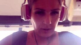 Blonde Brazilian With Big Tits And Small Waist Gaping In Gym After Sweating. Farting Included.