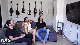 Caught Cheating Girlfriend with Step Cousin in Wild Threesome!