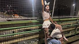 i fuckd on da catwalk n street n car unda rain n almost got caugt