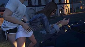 In GTA 5 online, my character picks up a hooker in the car for some wild sex.
