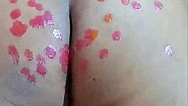 Myanmar gay twink uses hot wax in homemade solo session.