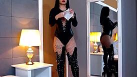 Khandijanel Smokes with Dark Lips and Long White Nails in HD Webcam Close-Up